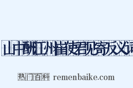 山中酬江州崔使君见寄反义词是什么意思的图片